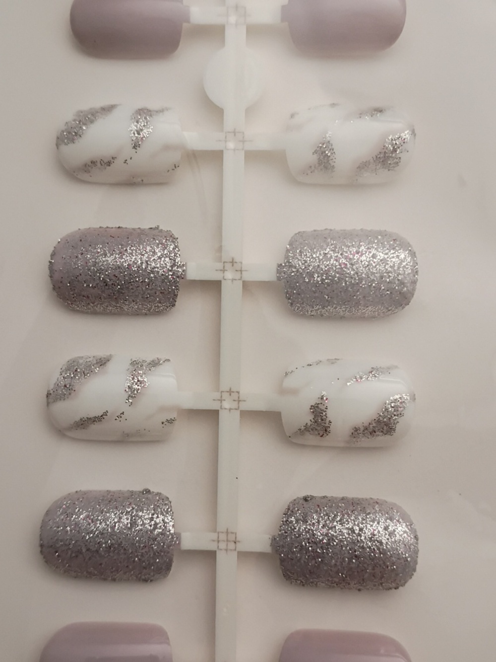🔥3/$21 Grayish marble and glitter design short Press On False nails